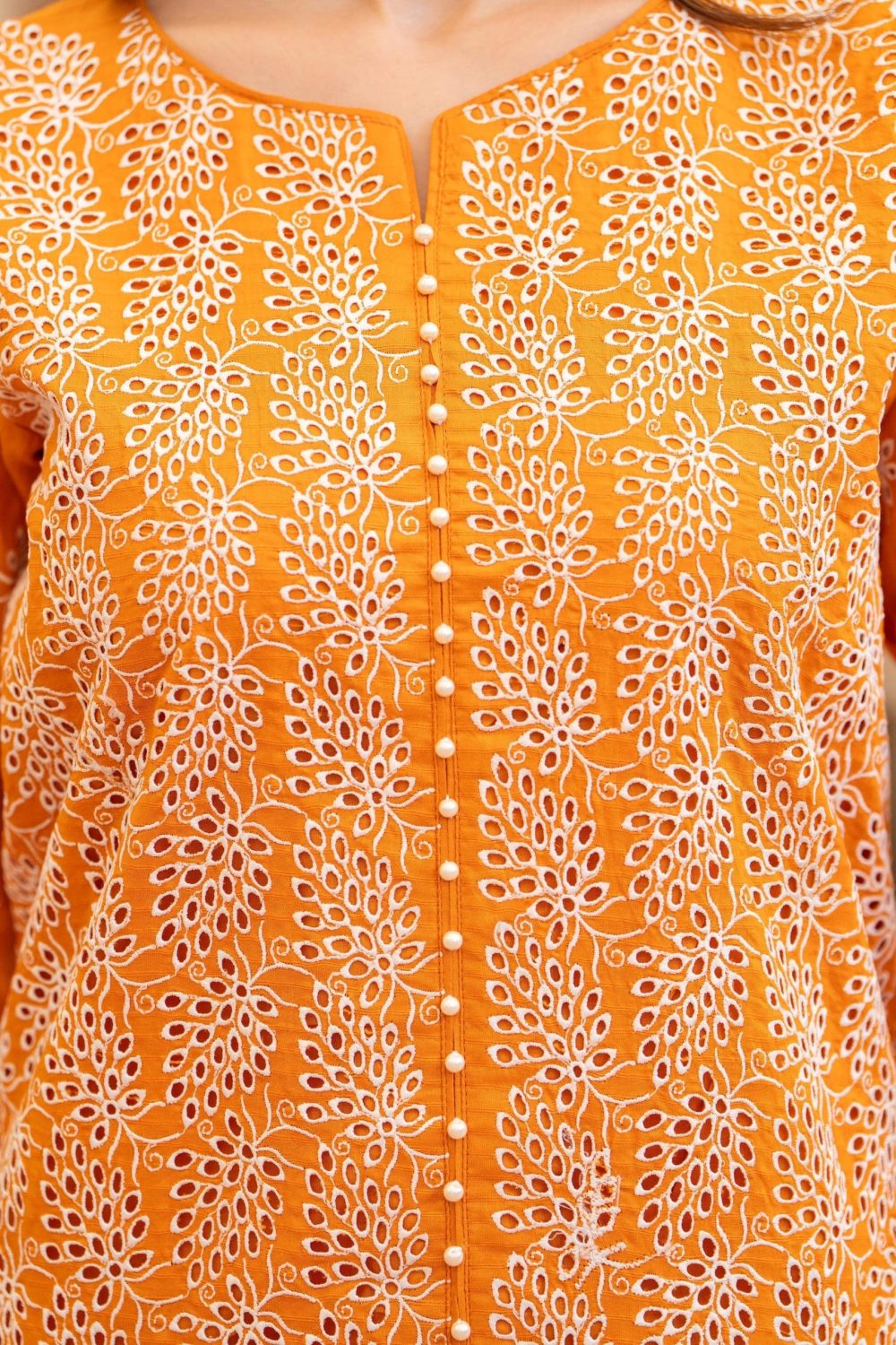 Merakhi Unstitched Mustard Embroidered 3 Piece Lawn Suit - Image 6